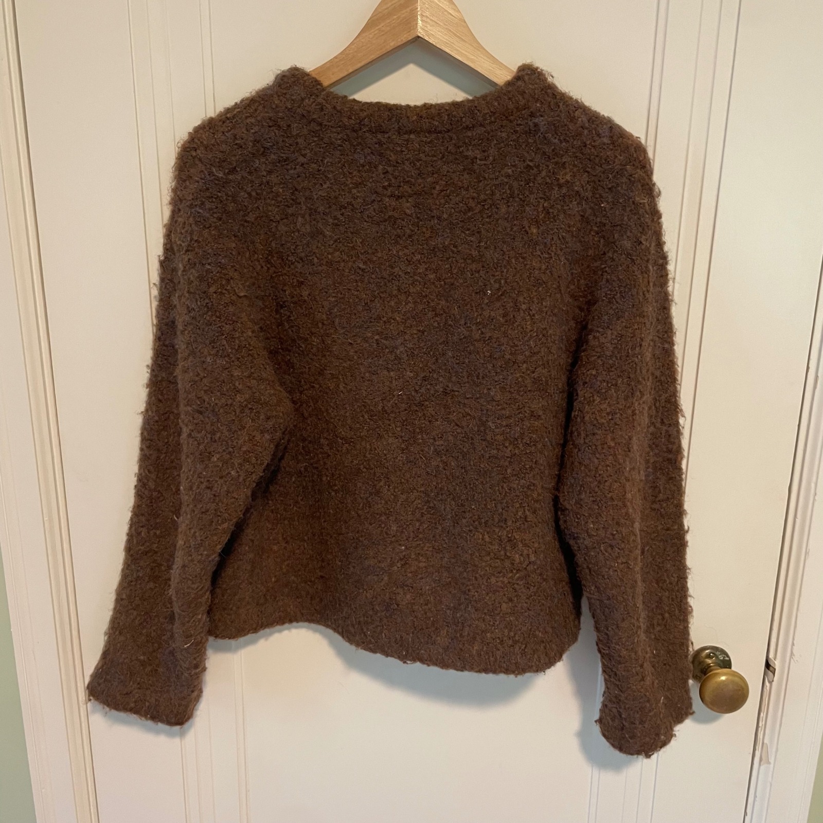 Le Bon Shoppe Envie Sweater Xs/S Brown Boucle Knit Crew Neck Pullover — image 5 of 6